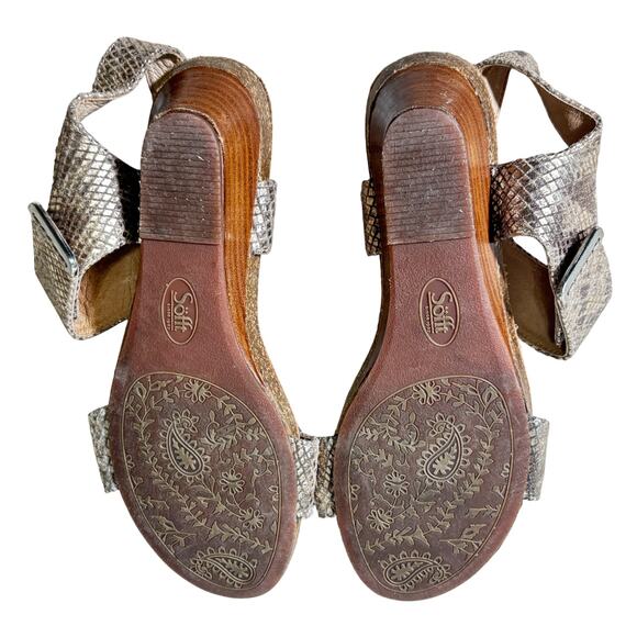 Sofft Verdi II Adjustable Wedge Comfort Sandal, Metallic Snakeskin | 8.5 - Picture 6 of 8